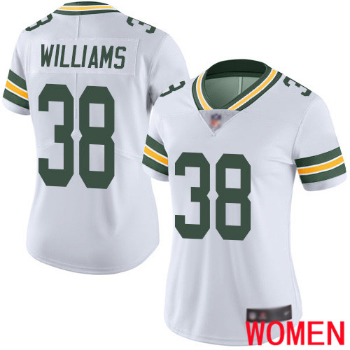 Green Bay Packers Limited White Women 38 Williams Tramon Road Jersey Nike NFL Vapor Untouchable